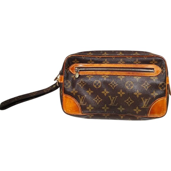 257223BV (L3) Louis Vuitton Clutch Bag Marly Dragonne GM Brown Monogram - Picture 1 of 9